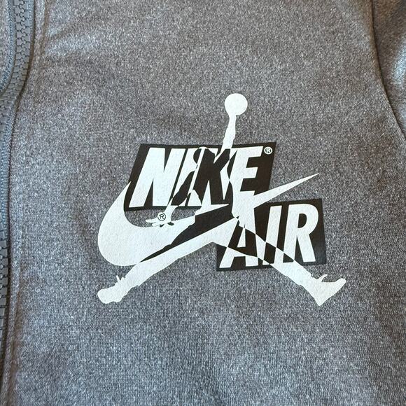Nike Air Jordan Youth Zip Up Grey Black Athletic Jacket Small 8-10Y - Picture 3 of 9